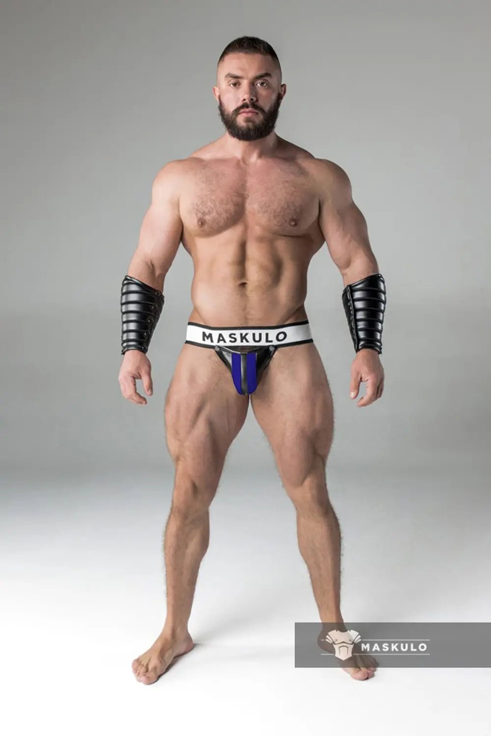 Armored. Jockstrap with detachable codpiece. Blue Royal - Maskulo - MJS119-Y1 - Maskulo EU Global Online Store