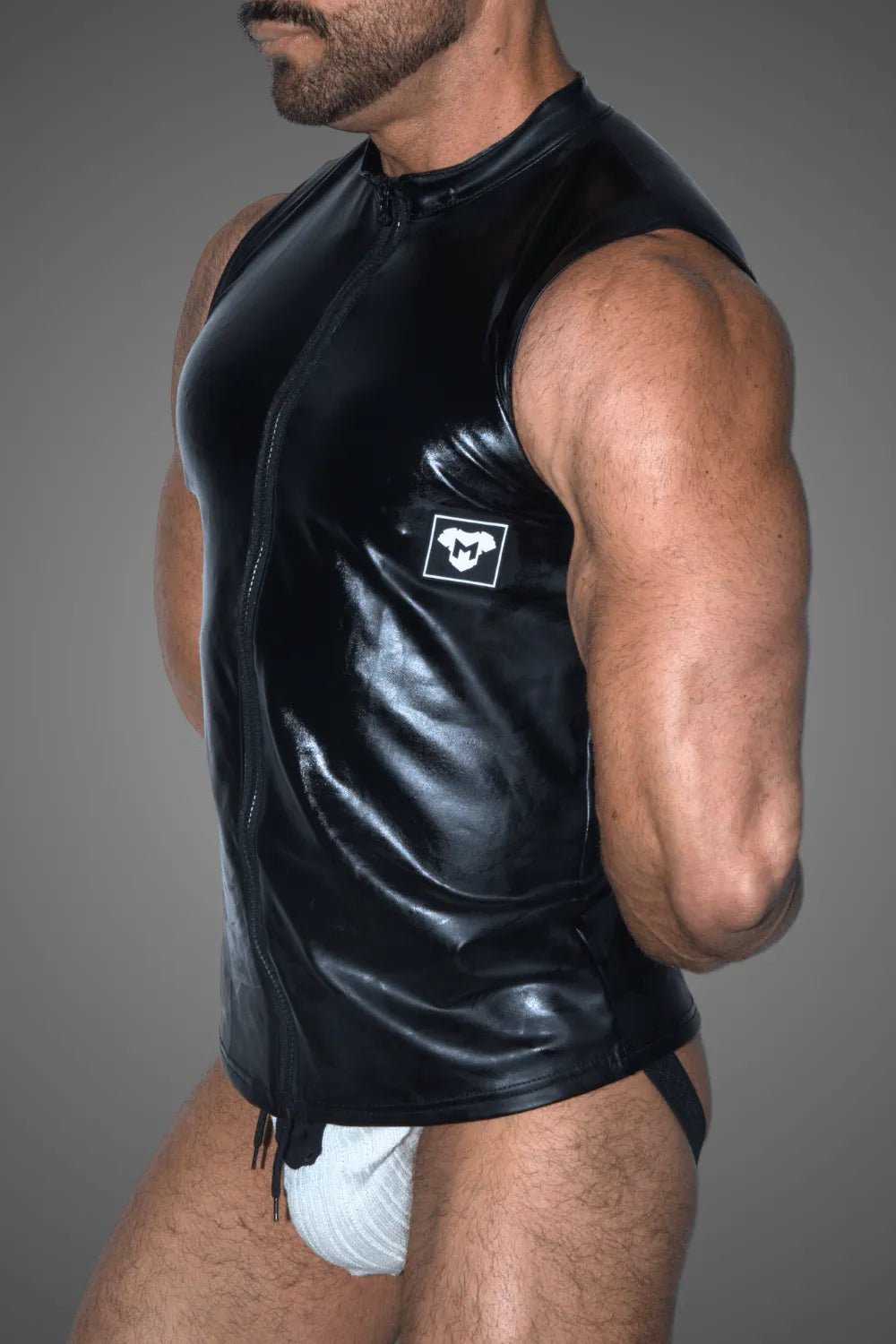 Orlando Ironbod PU leather Zip - vest. Black - Maskulo - MTP178-Y1 - Maskulo EU Global Online Store