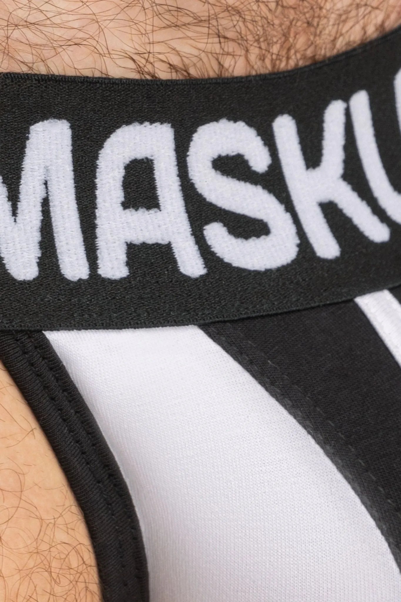 TIGER Jock with POUCH - SNAP. White and Black - Maskulo - MJS150-Y1 - Maskulo EU Global Online Store