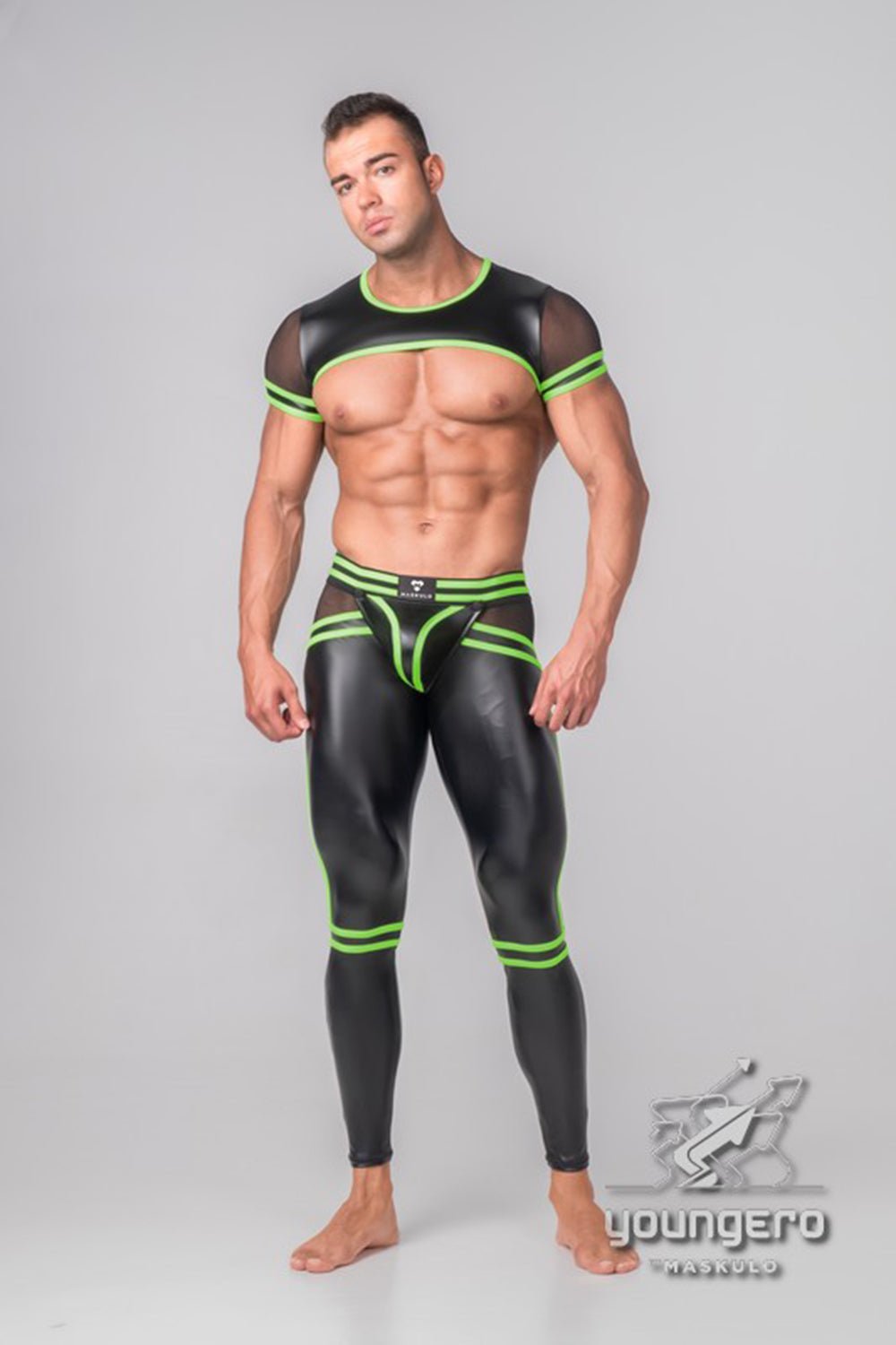 Youngero Generation Y. Crop Top. Mesh Sleeves. Neon - Maskulo - MTP120-Y1 - Maskulo EU Global Online Store