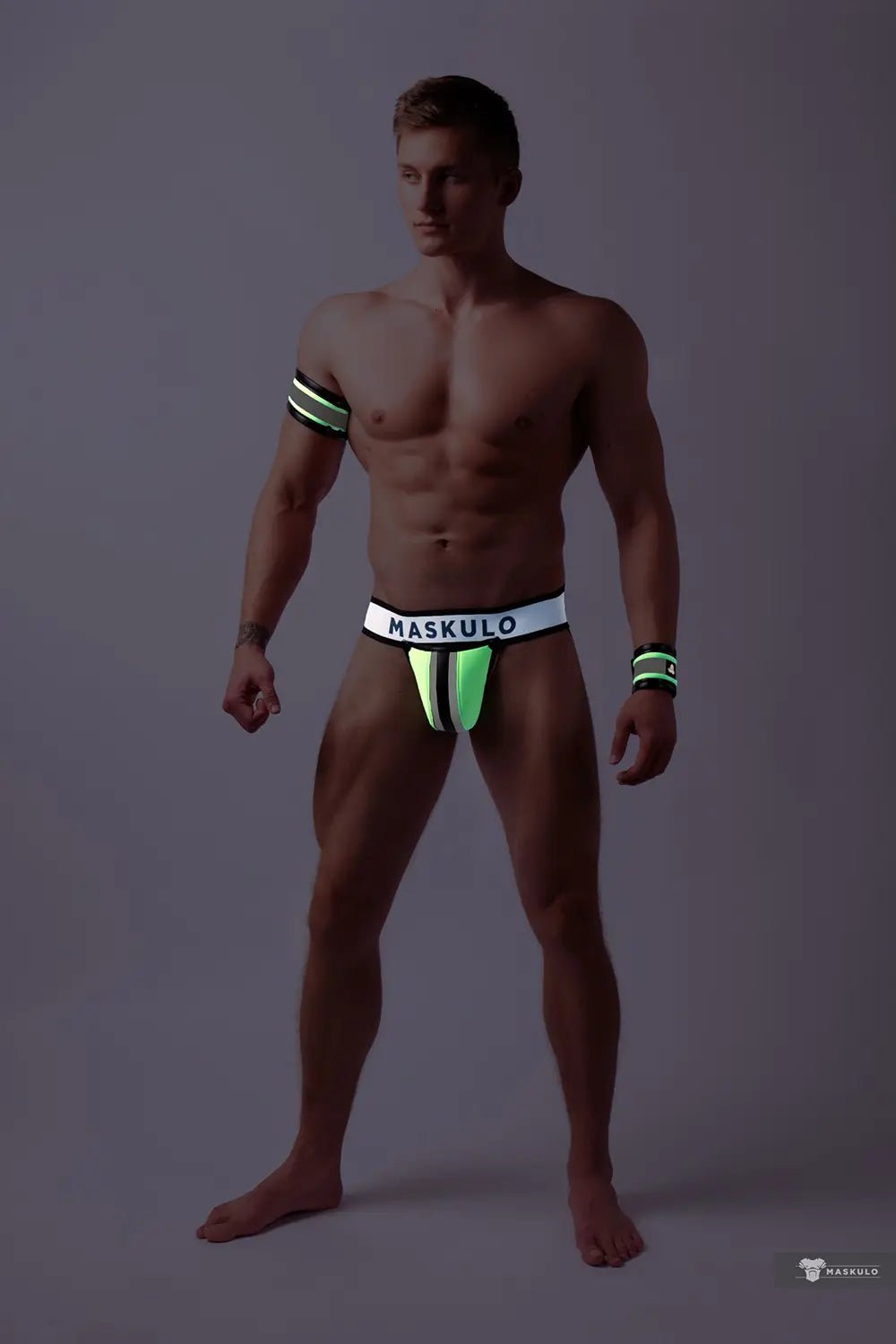 Youngero. Jockstrap with detachable codpiece. Green Neon - Maskulo - MJS181-Y1 - Maskulo EU Global Online Store