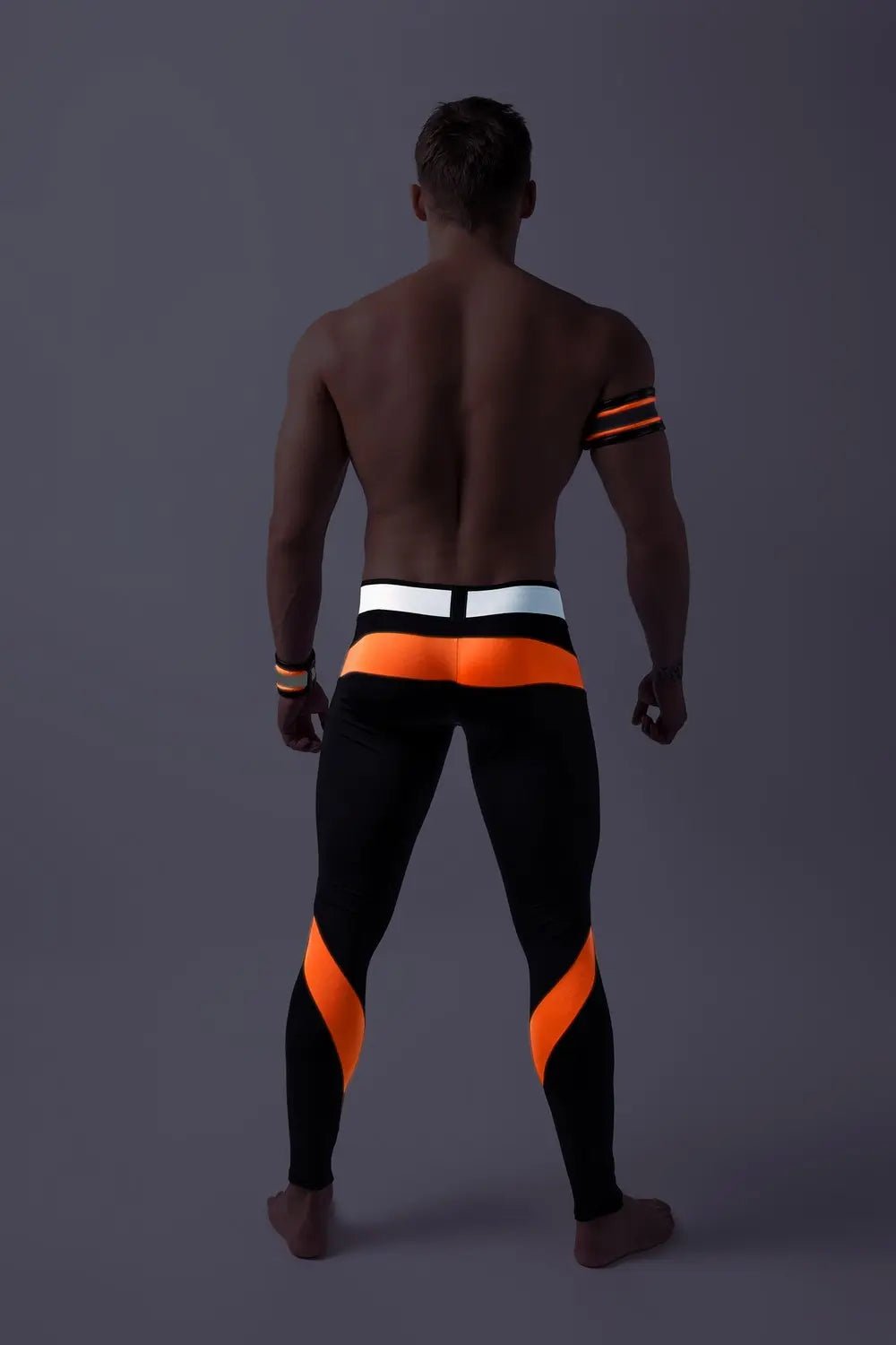 Youngero. Leggings, regular rear. Codpiece. Orange Neon - Maskulo - MLG148-Y1 - Maskulo EU Global Online Store
