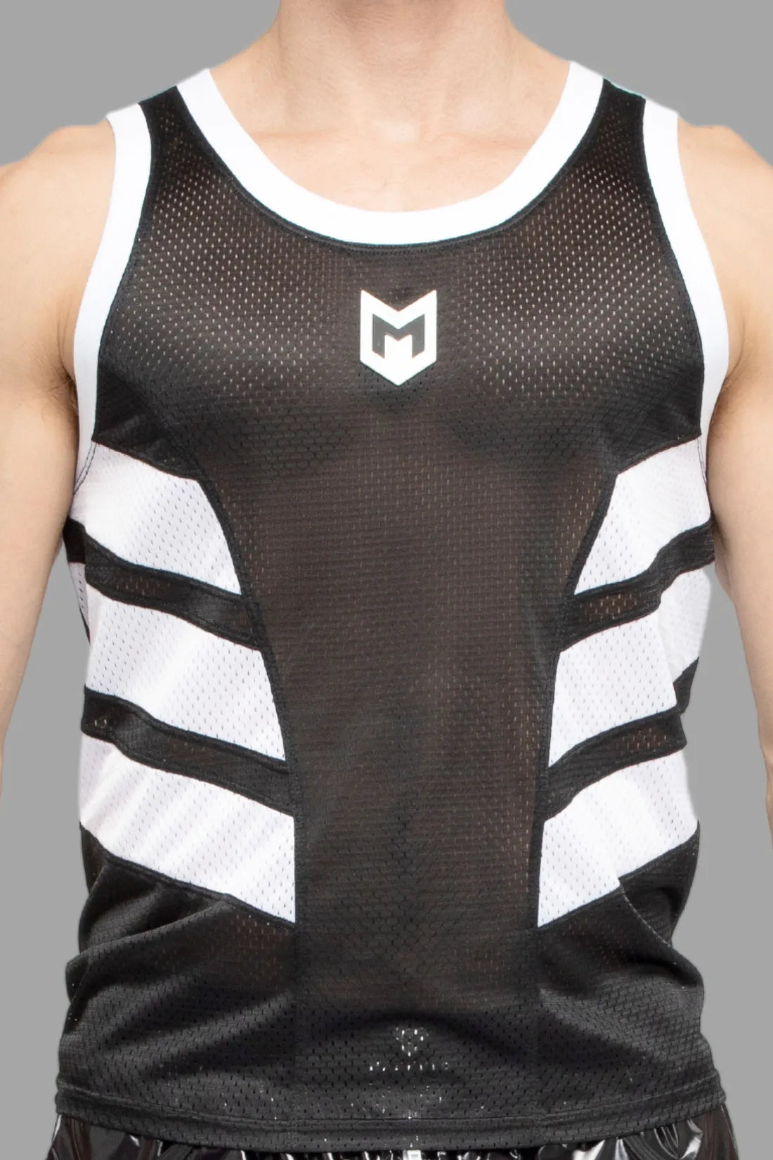 Skulla. Mesh-tanktop. Zwart+Wit