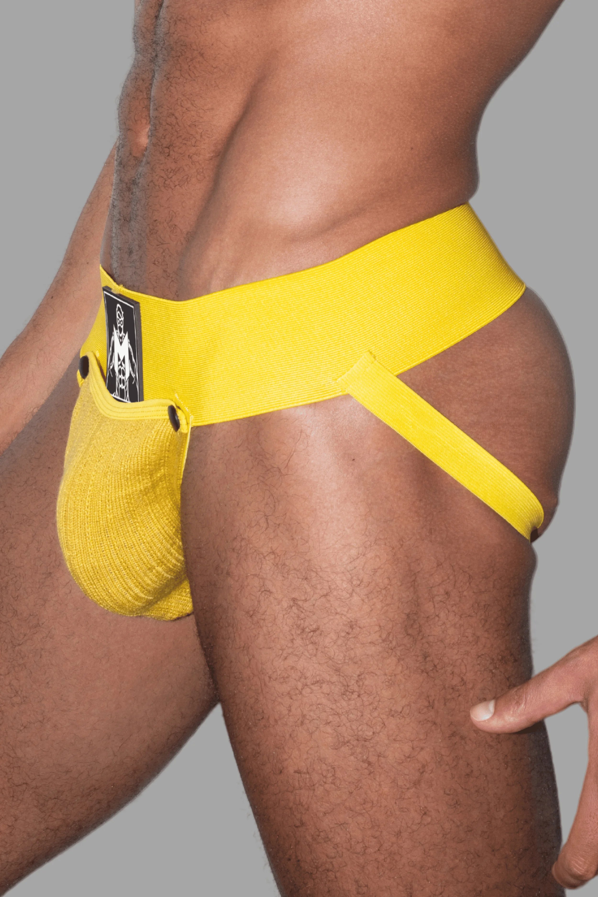 Brad Cyclone. Jockstrap met Verwijderbare Pouch. Geel