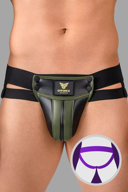 EnForce. Taille-hoge Codpiece Jock. Zwart