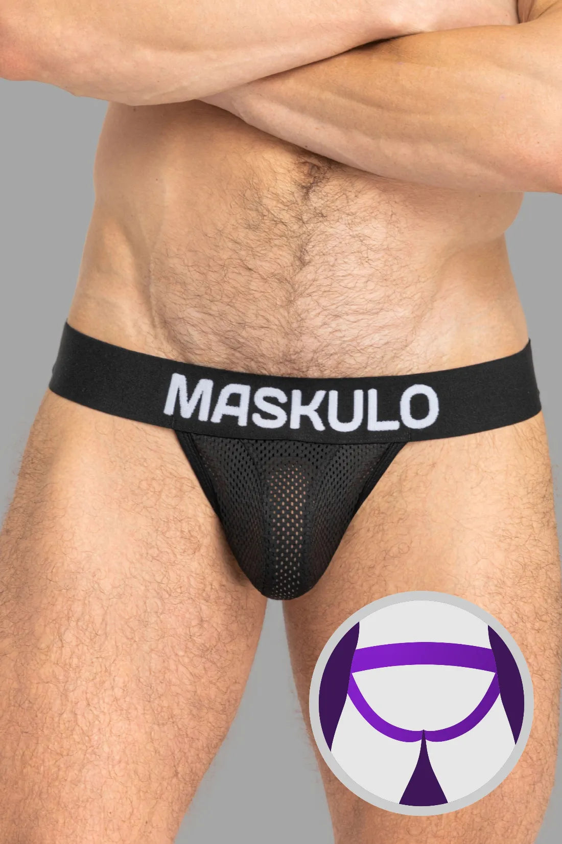 FISHER Jock with Mesh and BULGE-IN. Black