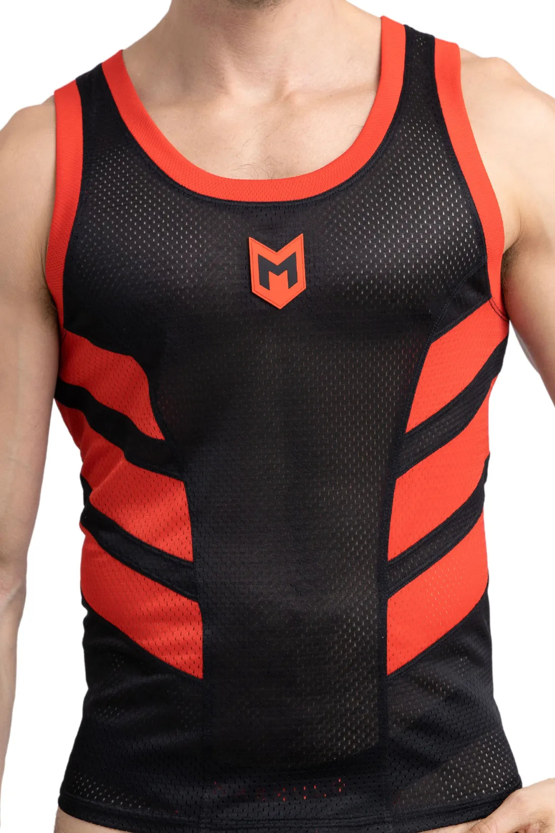 Skulla. Mesh Tank Top. Black and Red