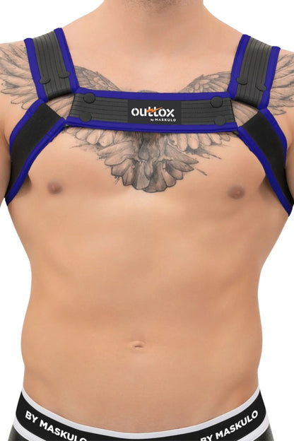 Outtox. Arnés Bulldog con broches. Azul