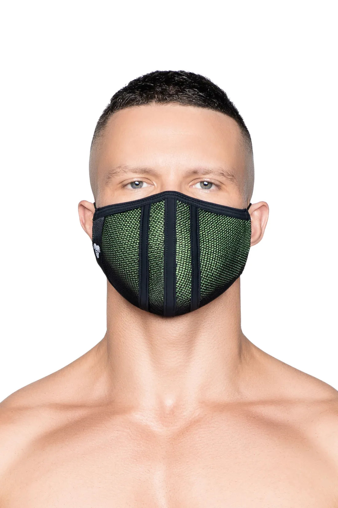 Leven 3D-masker. Groen+Zwart