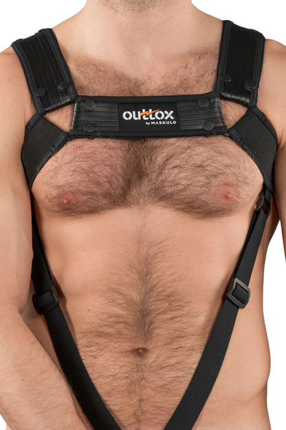 Outtox. Body Harness with Snaps. Black