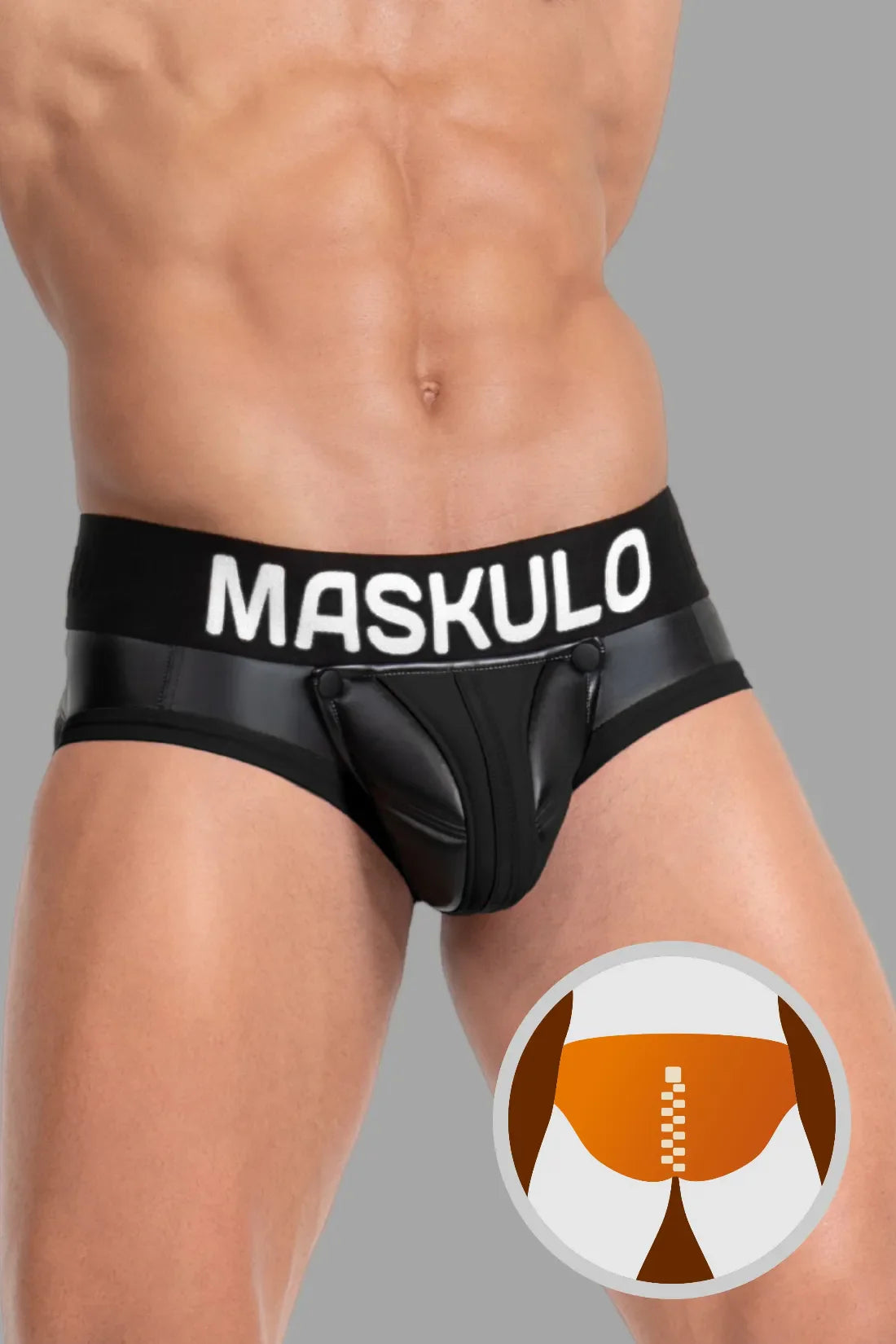 Maskulo Briefs with Pads. Black