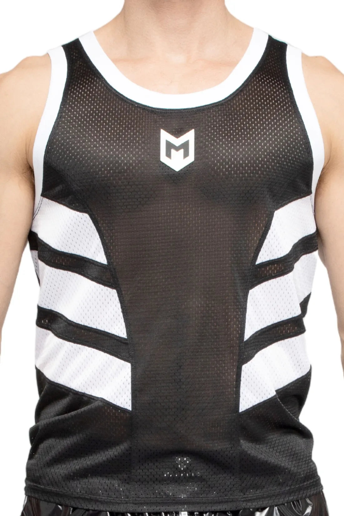 Skulla. Mesh-tanktop. Zwart+Wit