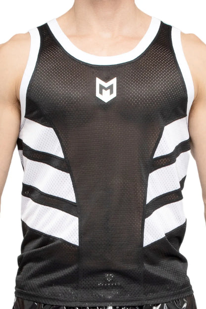 Skulla. Mesh-tanktop. Zwart+Wit