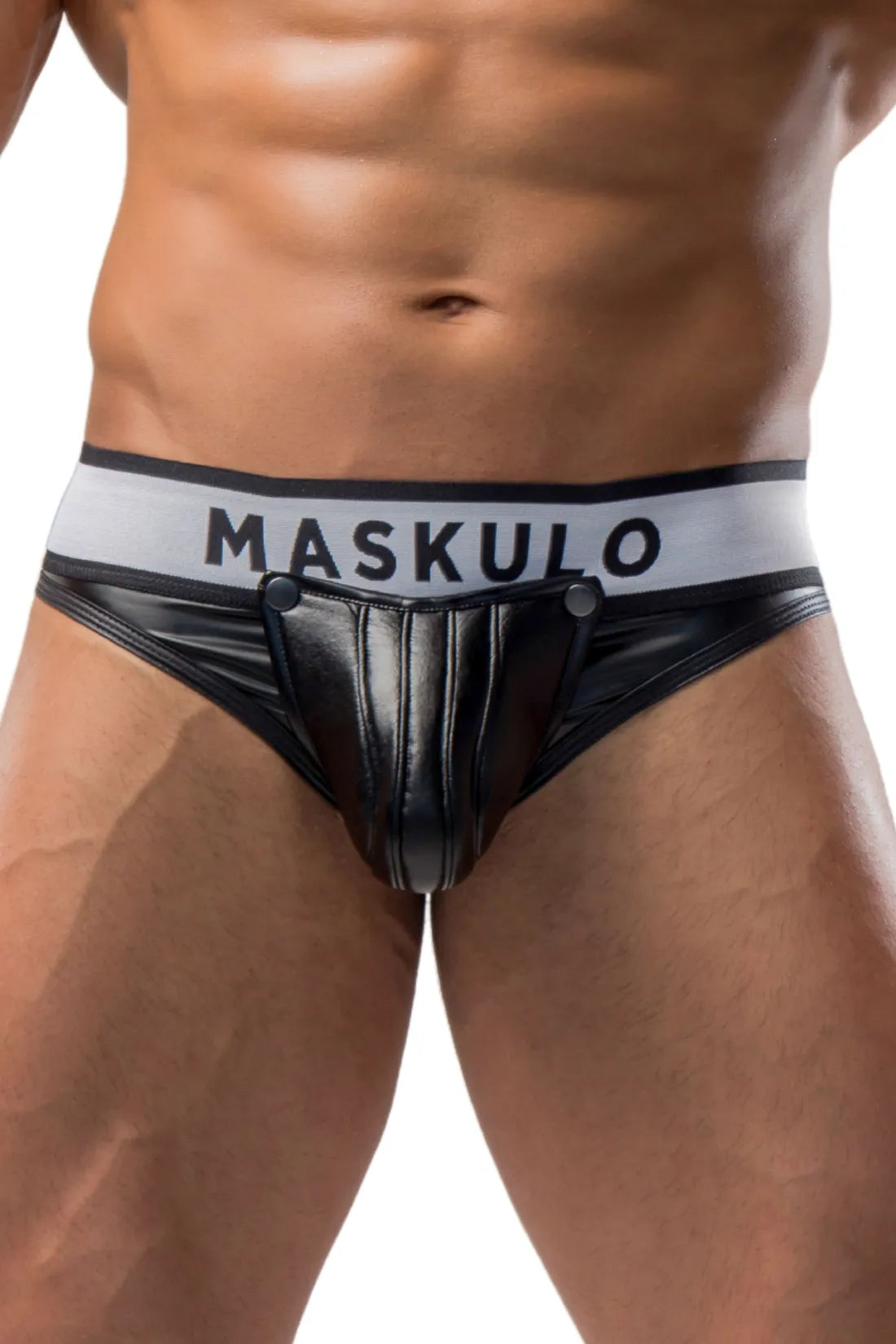 Blindado. Tangas para hombre. Bragueta desmontable. Negro