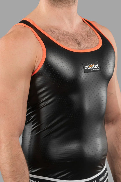 Outtox. Tanktop. Schwarz und Orange