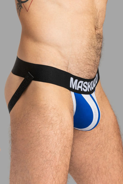 TIGER Jock met POUCH-SNAP. Wit+Blauw