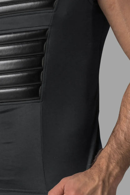 Blindado. Camiseta sin mangas para hombre. Spandex. Almohadillas delanteras. Negro