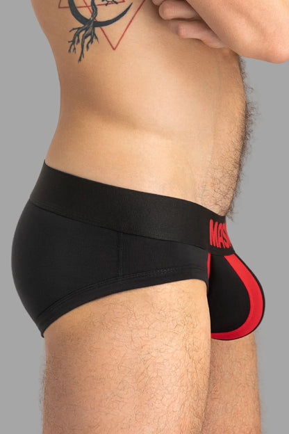 Tiger Briefs POUCH-SNAP. Black and Red