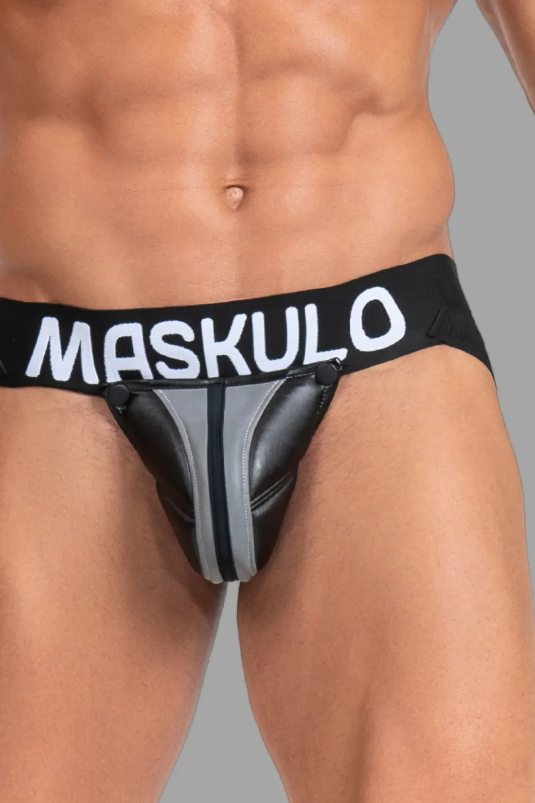 Jock „Big Bulge“. Schwarz und Grau „Reflective Light“