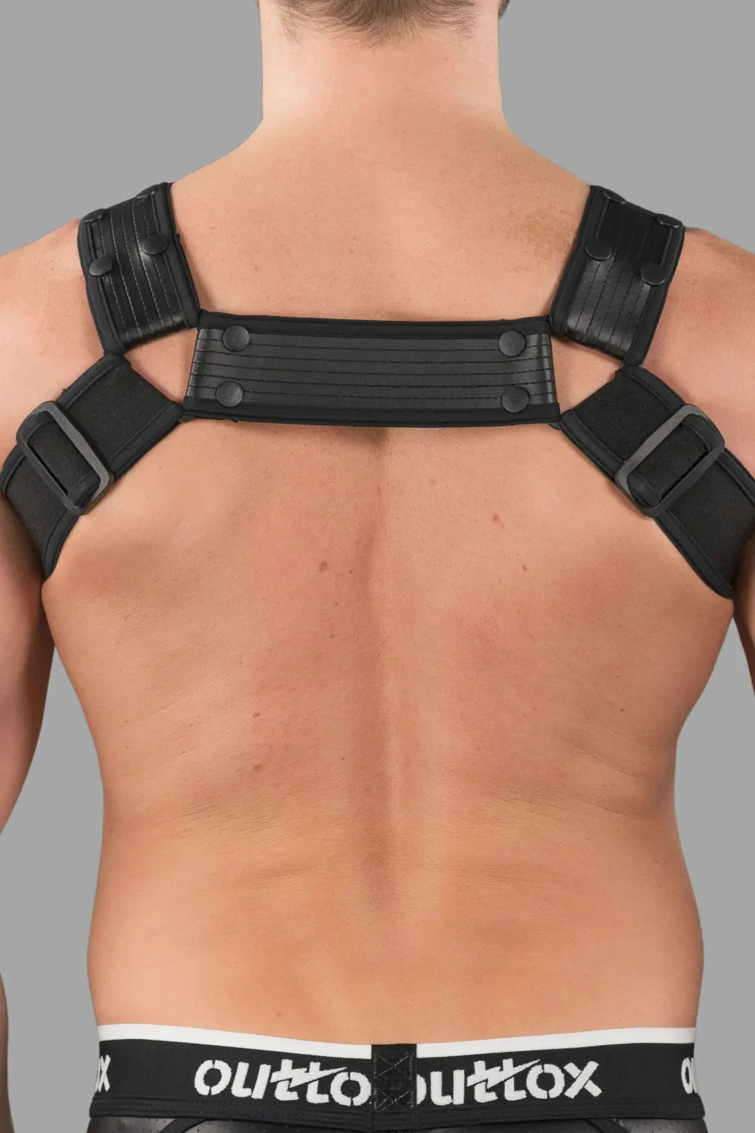 Outtox. Body Harness with Snaps. Black