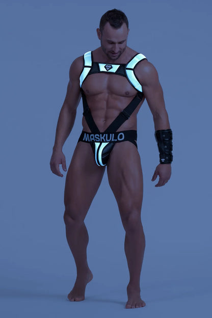 Jock „Big Bulge“. Schwarz und Grau „Reflective Light“