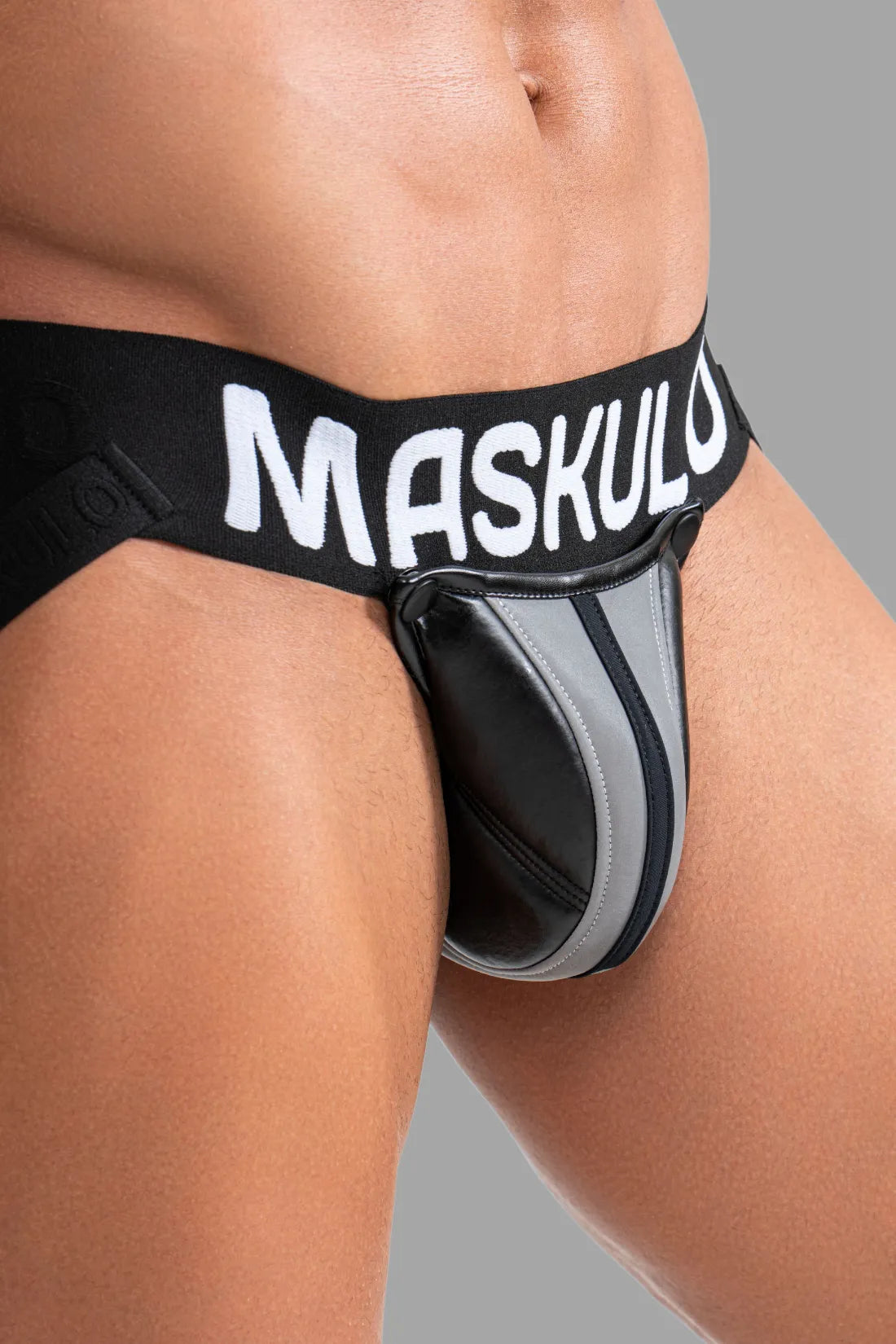 Jock „Big Bulge“. Schwarz und Grau „Reflective Light“