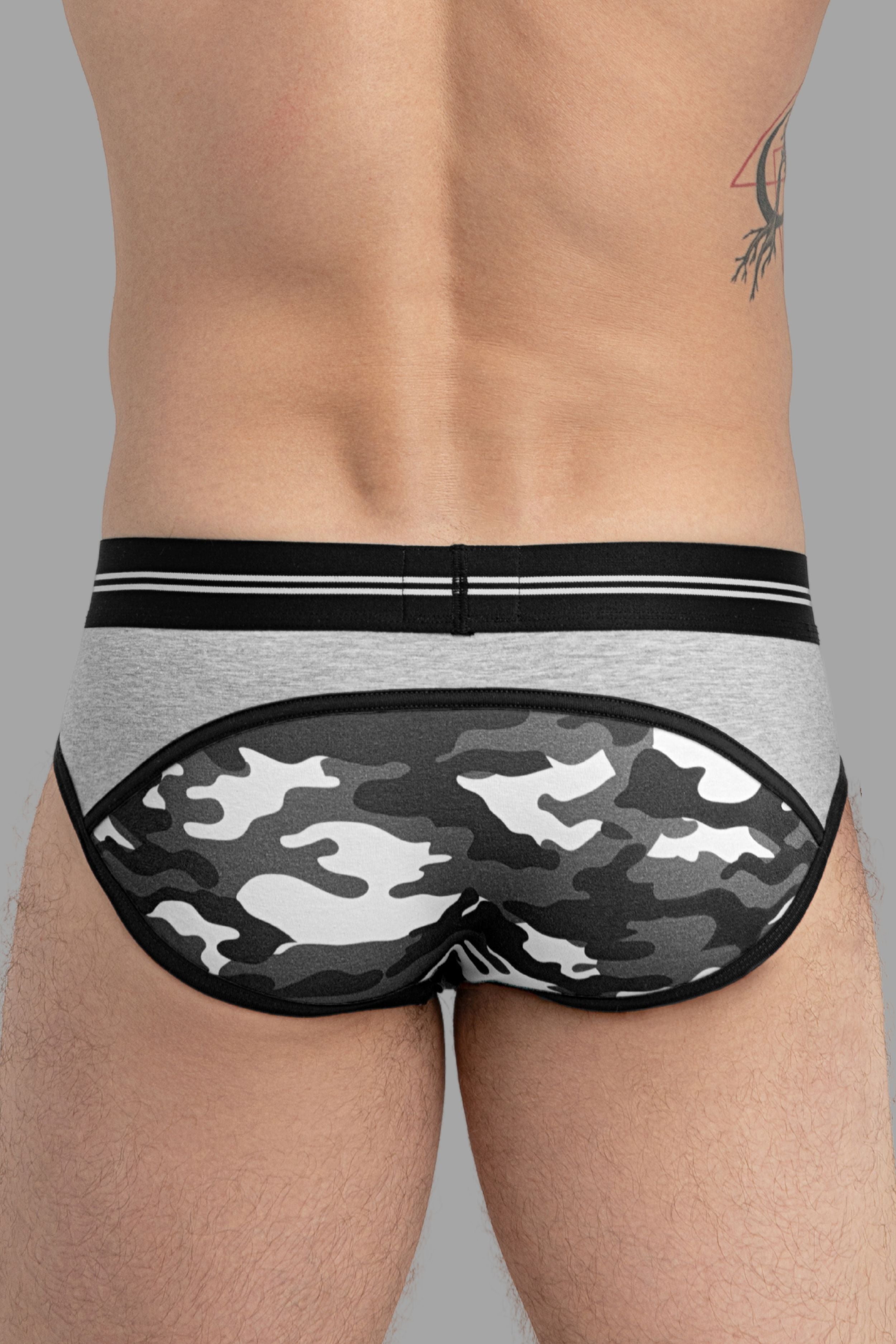 Military Briefs with Lifter. Grey+Black