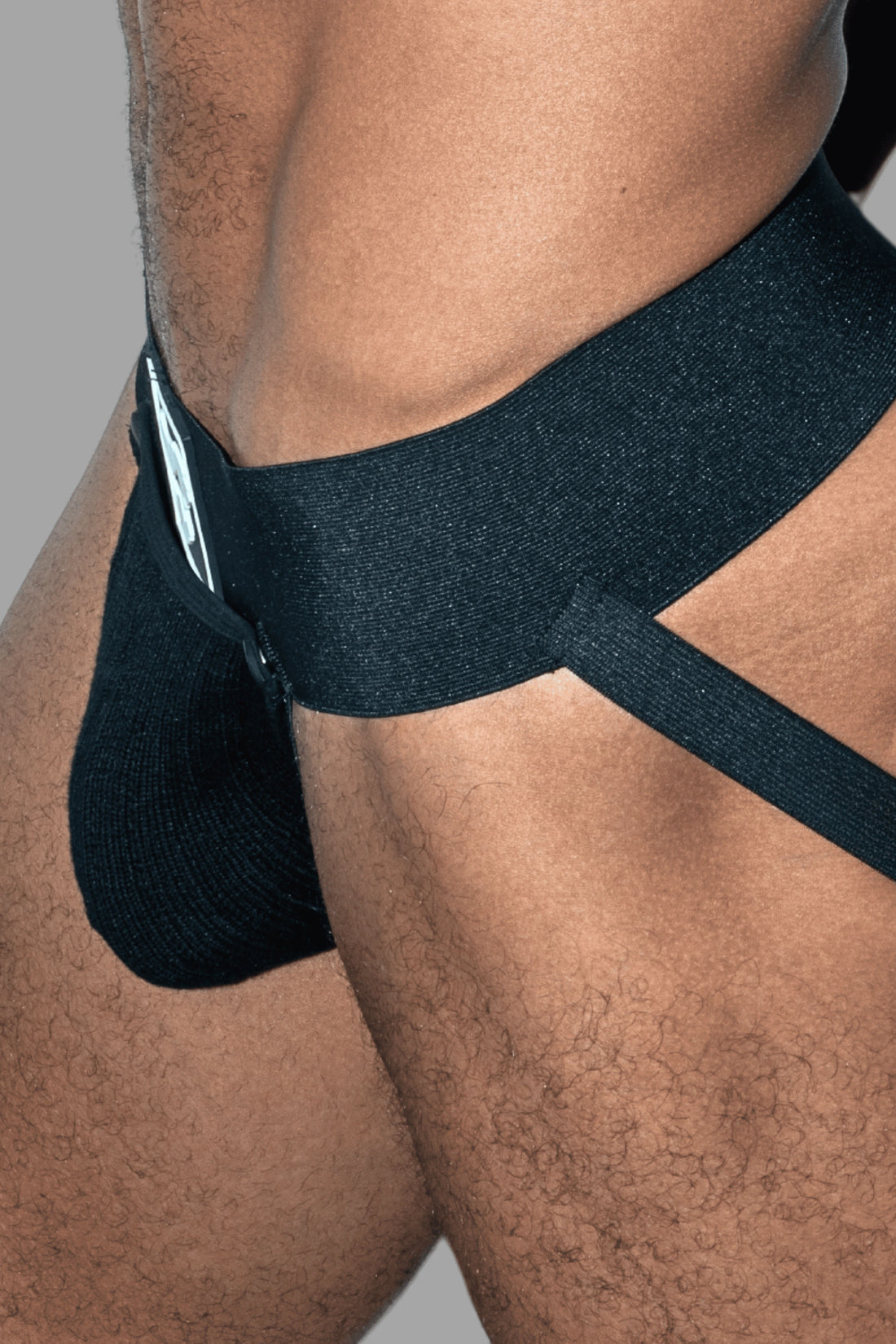 Frank Cyclone. Jockstrap met Verwijderbare Pouch. Zwart