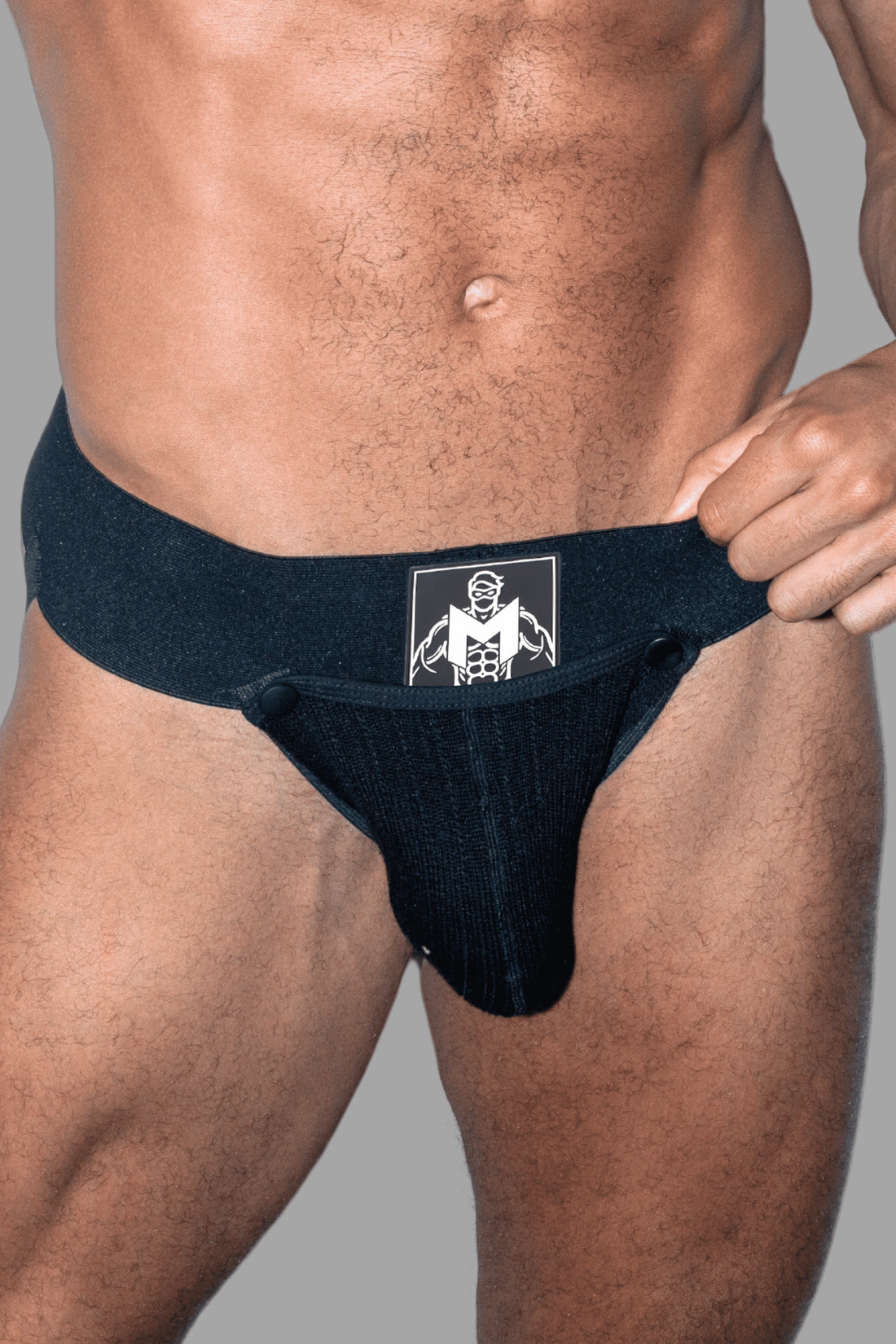 Frank Cyclone. Jockstrap met Verwijderbare Pouch. Zwart