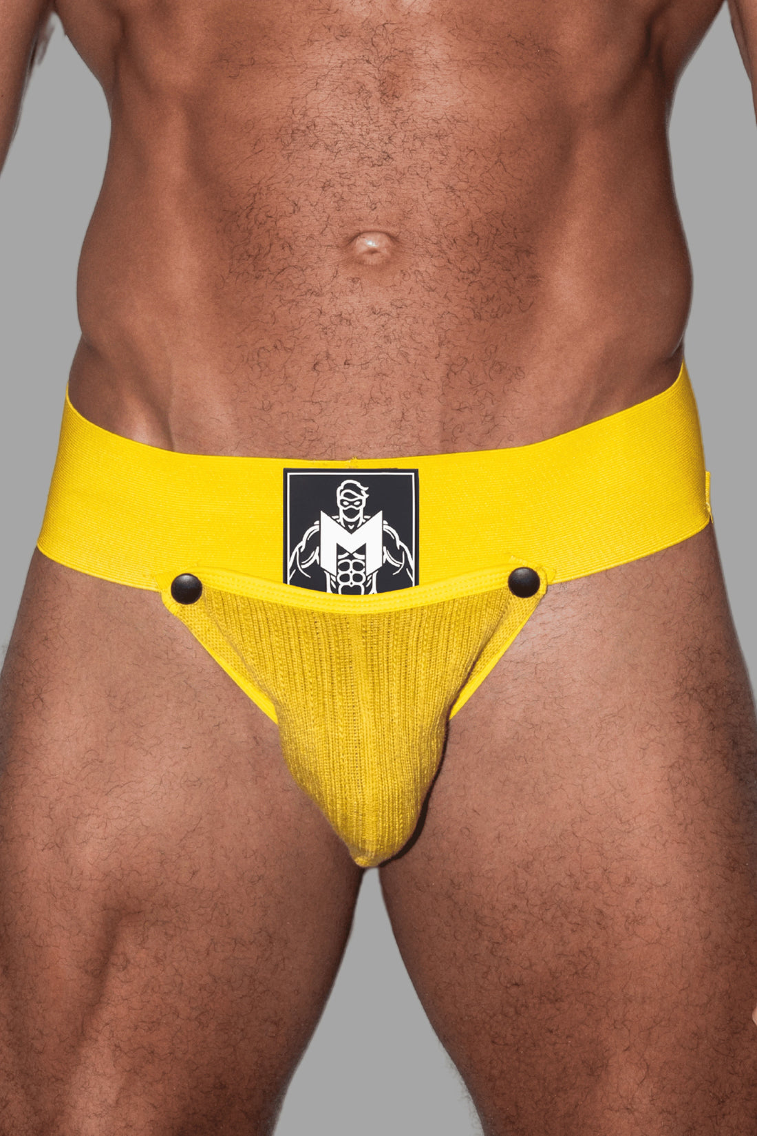 Brad Cyclone. Jockstrap met Verwijderbare Pouch. Geel