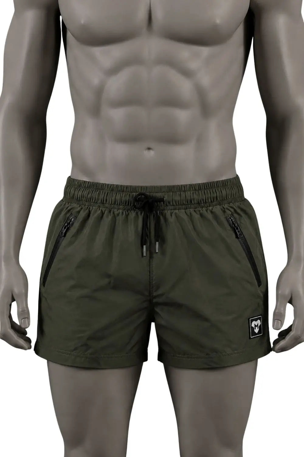 Short Jedd Synther Soft avec poches zippées. Vert kaki