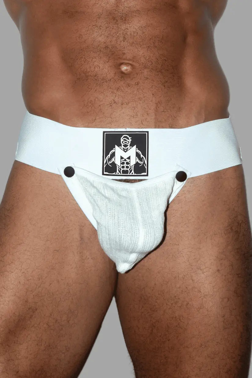 Eugene Cyclone. Jockstrap mit abnehmbarem Beutel. Weiß