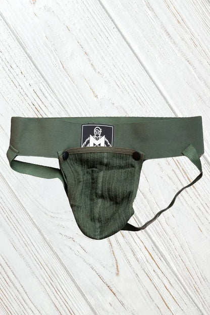 Gary Cyclone. Jockstrap with Removable Pouch. Army Green