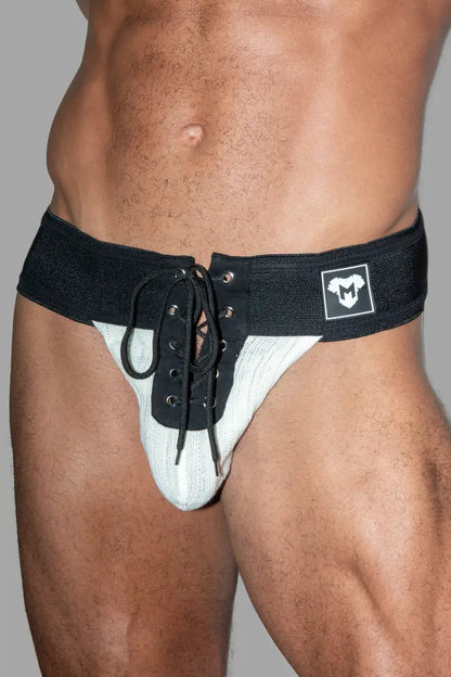 Ken Gridd-Iron, American Football Jockstrap. Schwarz + Weiß