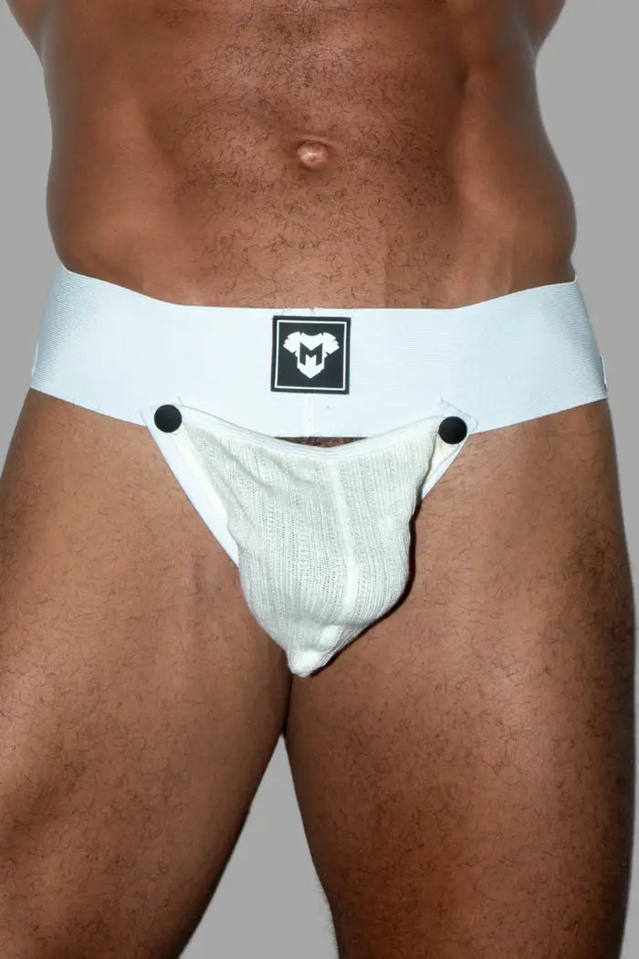 Eugene Cyclone. Jockstrap con Bolsillo Desmontable. Blanco