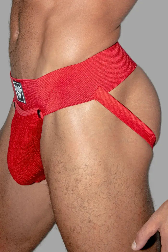 Dash Cyclone. Jockstrap con Bolsillo Desmontable. Rojo