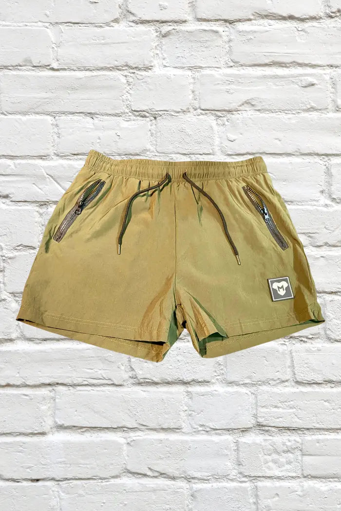 Jedd Synther Soft Shorts with Zip Pockets. Army Green