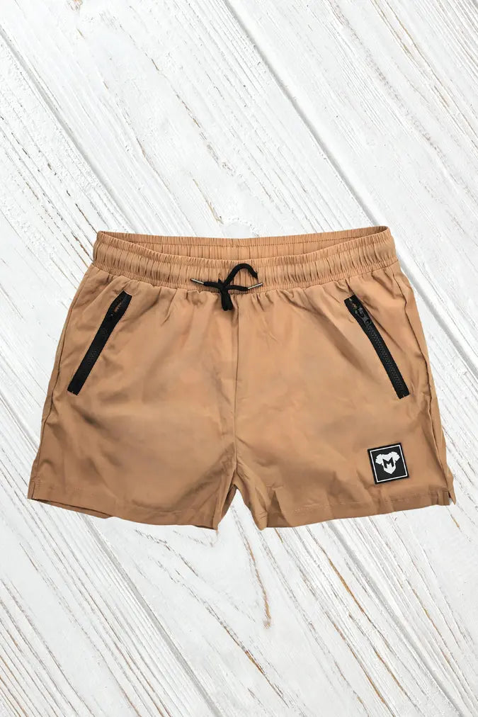 Jedd Synther Soft Shorts with Zip Pockets. Khaki