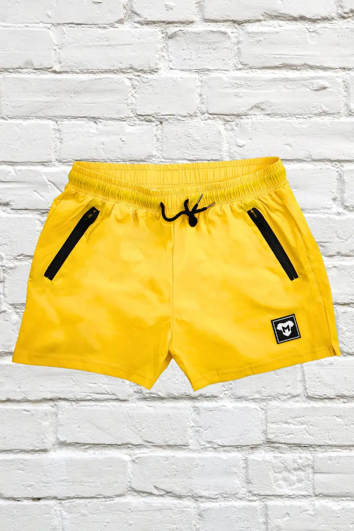 Jedd Synther Soft Shorts with Zip Pockets. Yellow Lemon