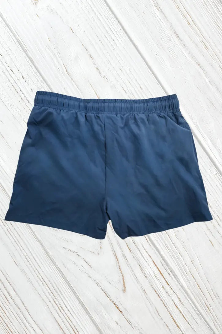 Jedd Synther Soft Shorts with Zip Pockets. Blue Steel