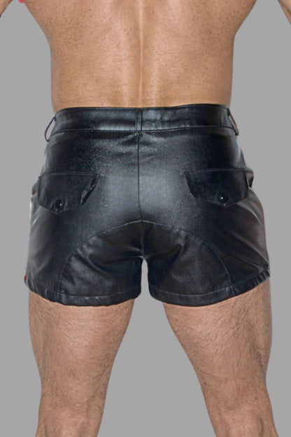 Maskulo Berlin Armed Forces design PU Leather shorts