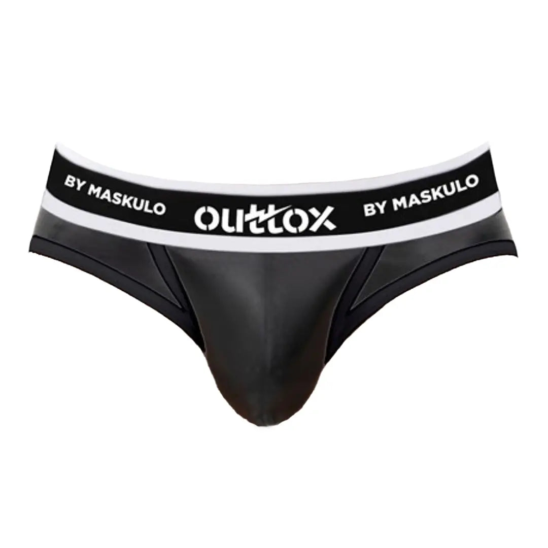 Outtox. Wrapped Rear Briefs with Snap Codpiece. Black