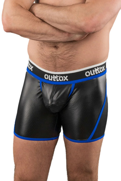 Outtox. Pantalones cortos traseros abiertos con bragueta a presión. Azul