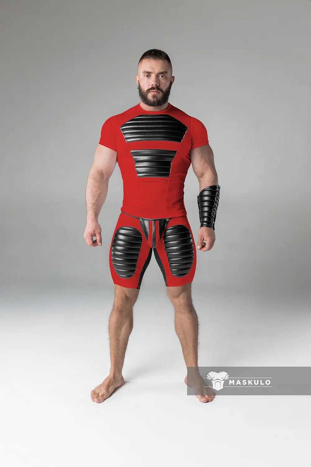 Armored. T-Shirt. Front Pads. Red - Maskulo - MTS116-Y1 - Maskulo EU Global Online Store