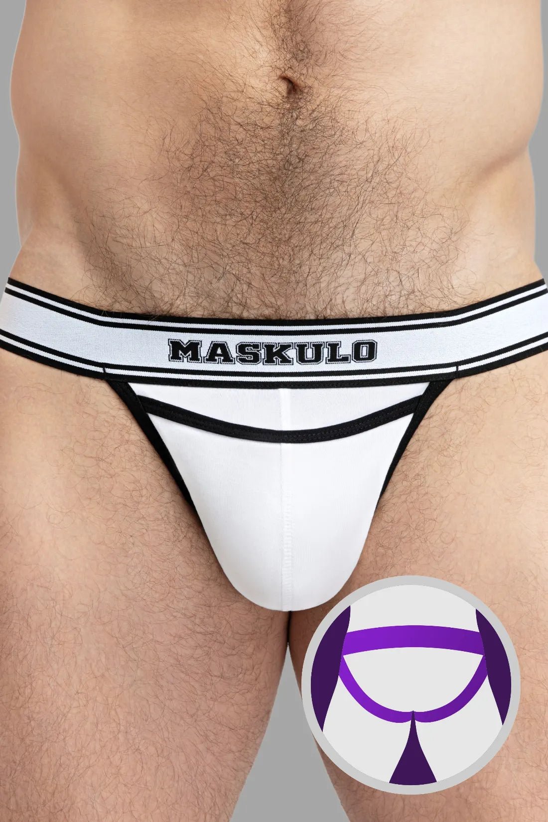 College Cotton Jock. White and Black - Maskulo - MJS136 - Y4 - Maskulo Global (EU) Store