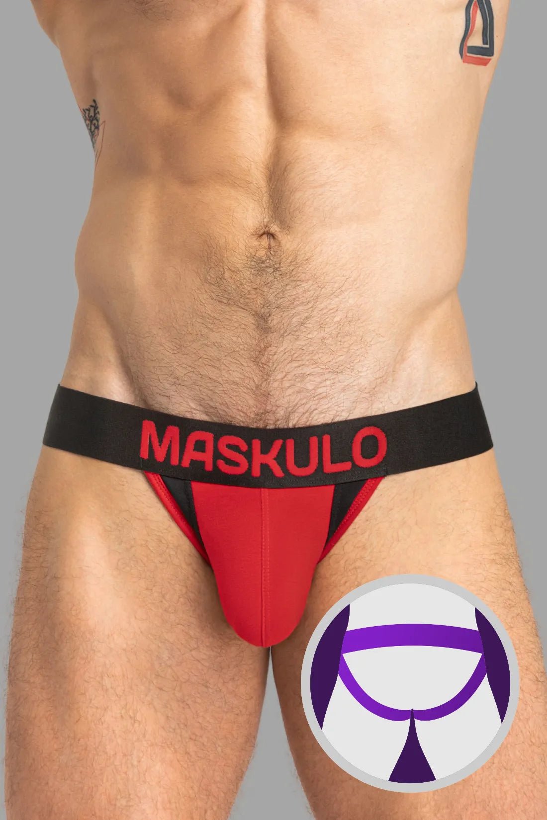 Captain - A Jock O - INSIDE - POUCH. Red and Black - Maskulo - MJS154 - Y3 - Maskulo Global (EU) Store