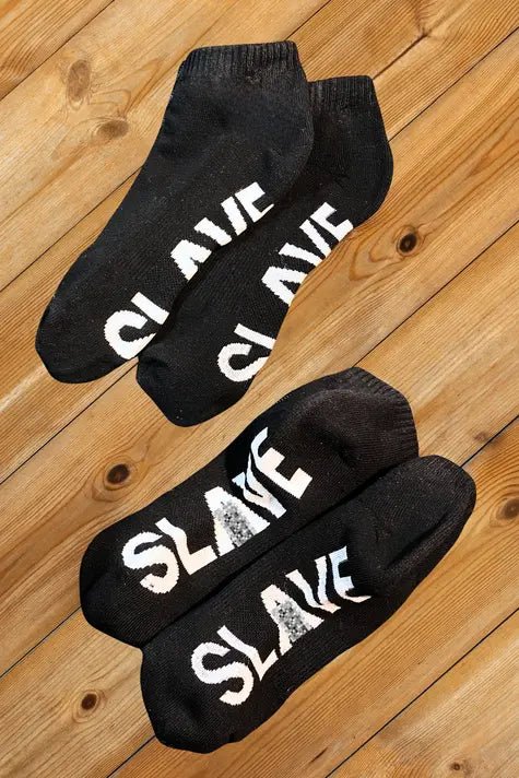 &quot;SLAVE&quot; Ankle Socks. Black + White - Maskulo - MSC108 - YX - Maskulo Global (EU) Store