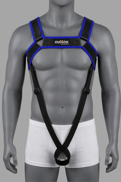 Outtox by Maskulo. Body Harness. Black + Blue Royal - Outtox - XHR123-Y1- Maskulo EU Global Online Store