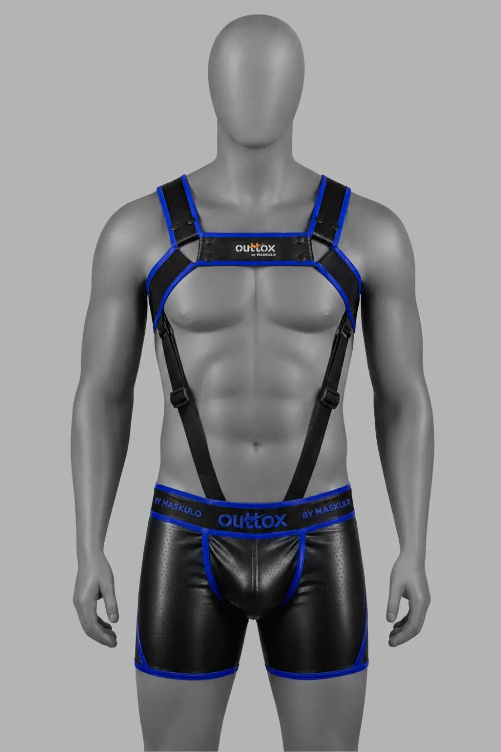 Outtox by Maskulo. Body Harness. Black + Blue Royal - Outtox - XHR123-Y1- Maskulo EU Global Online Store