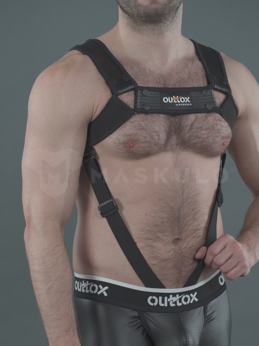 Outtox. Body Harness with Snaps. Black